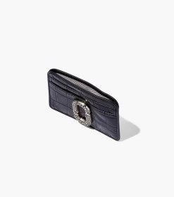 Marc Jacobs The Croc-Embossed Card Case BLACK -Fashion Store MJI S154L01SP22 001 F8F8F8 1 1 ALT2