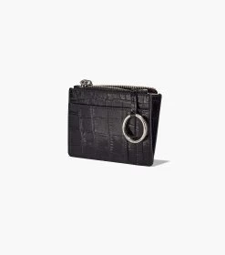 Marc Jacobs The Croc-Embossed Top Zip Multi Wallet BLACK -Fashion Store MJI S155L01SP22 001 F8F8F8 1 1 ALT1