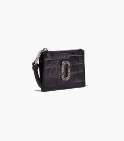 Marc Jacobs The Croc-Embossed Top Zip Multi Wallet BLACK -Fashion Store MJI S155L01SP22 001 F8F8F8 1 1 ALT2