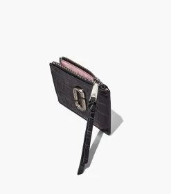 Marc Jacobs The Croc-Embossed Top Zip Multi Wallet BLACK -Fashion Store MJI S155L01SP22 001 F8F8F8 1 1 ALT3