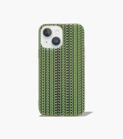 Marc Jacobs The Monogram IPhone Case 14 GREY/FLURO GREEN -Fashion Store MJI T501M03FA22 094 F8F8F8 1 1 MAIN 2