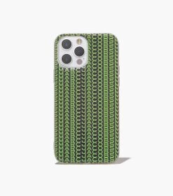 Marc Jacobs The Monogram IPhone Case 14 Pro GREY/FLURO GREEN -Fashion Store MJI T503M03FA22 094 F8F8F8 1 1 MAIN 2