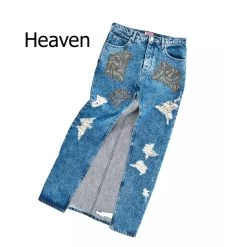 Heaven BY MARC JACOBS | Casual Style Maxi Denim Studded Street Style Long Logo
