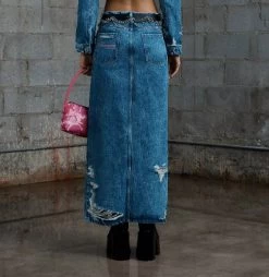 Heaven BY MARC JACOBS | Casual Style Maxi Denim Studded Street Style Long Logo -Fashion Store org 1294