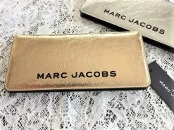 MARC JACOBS | Plain Leather Folding Wallet Logo Metallic Long Wallets -Fashion Store org 1736